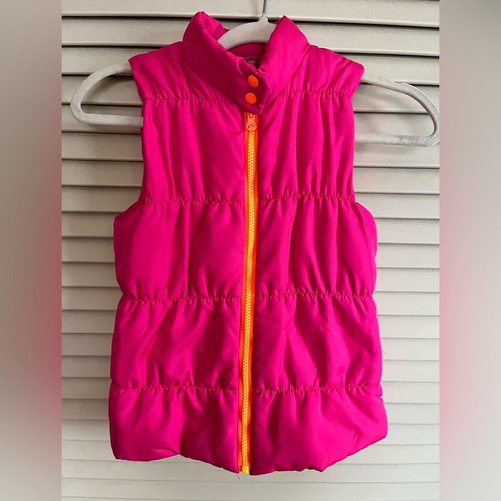 Girls Pink Puffer Vest, size Large